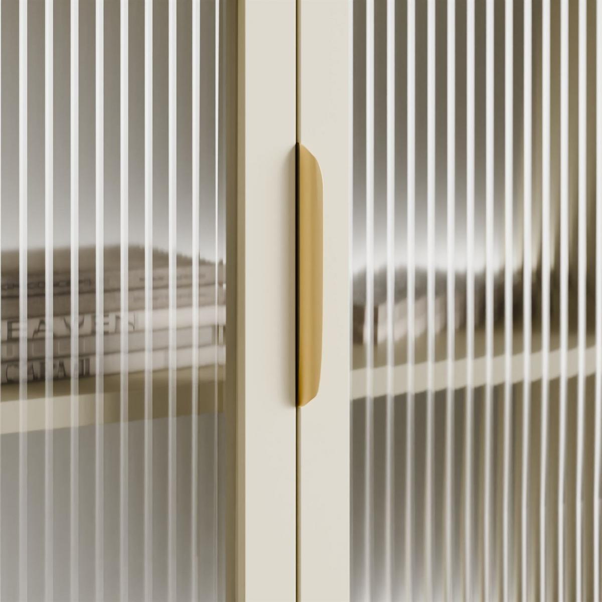 SIDEBOARD LINEA mit Glasfronten und LED-Beleuchtung Kaschmir - Kaschmir, Holzwerkstoff (181/83/39cm) - Lookway