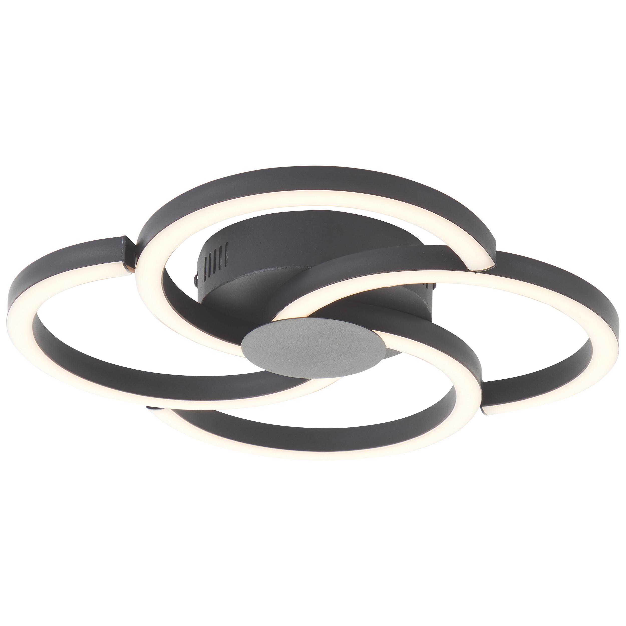 DECKENLEUCHTE Fico G80660/06 - Schwarz, Metall (34/34/6cm) - Brilliant