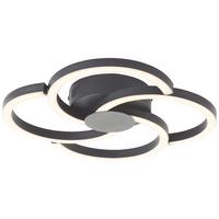 DECKENLEUCHTE Fico G80660/06 - Schwarz, Metall (34/34/6cm) - Brilliant