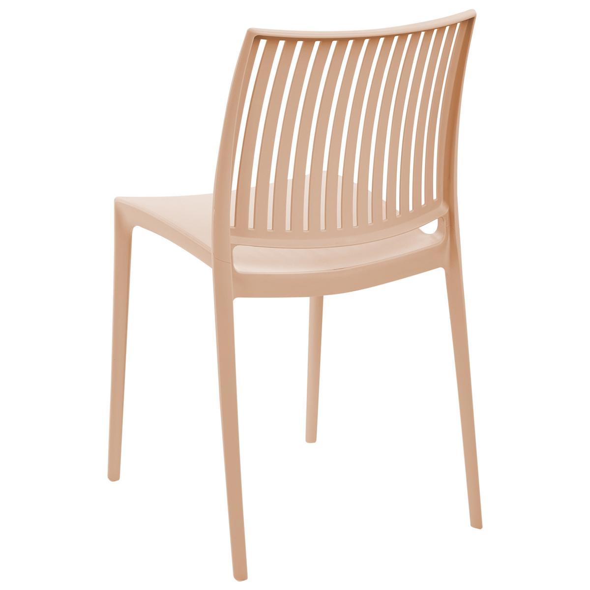 GARTENSTUHL 4er-Set Sandbeige Illumani - Sandfarben, Kunststoff (42/80/48cm) - Beliani