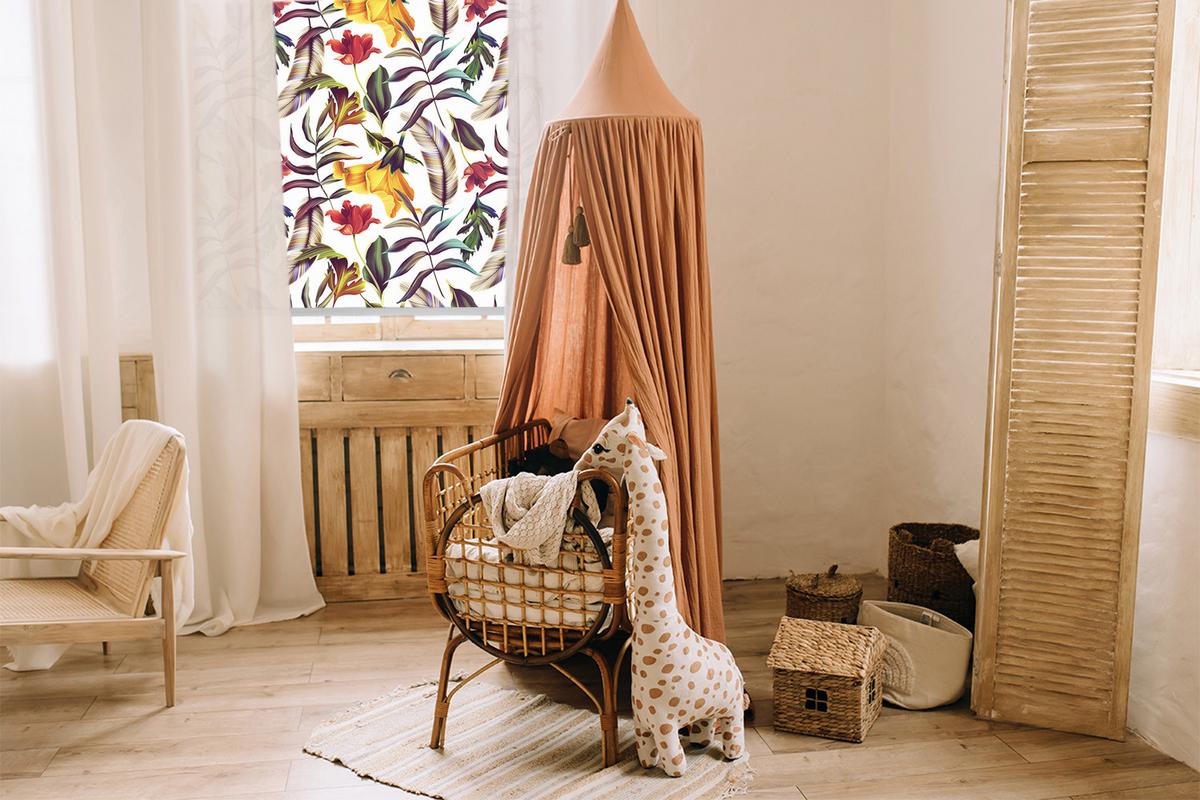 INNENROLLO - Fensterrollo - Rollo - 150x180 cm - Bunte Blumen - Grün, Kunststoff (150/180/0.5cm) - TULUP
