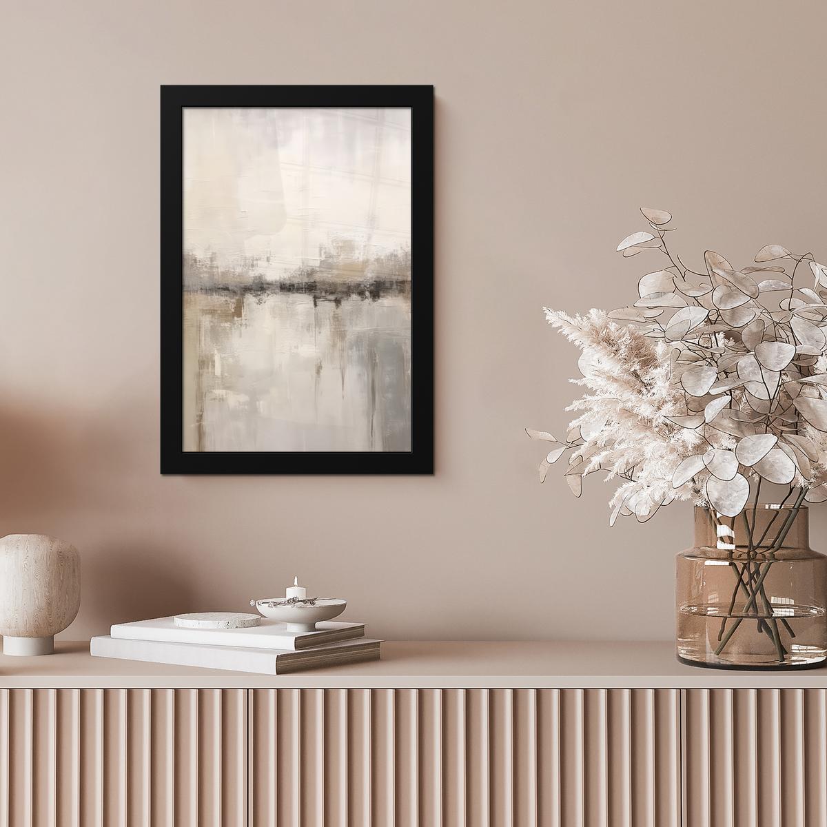 POSTER MIT RAHMEN Moderne Kunst - Abstrakt - Beige Poster 20x30 cm - Beige, Papier (20/30cm) - MuchoWow