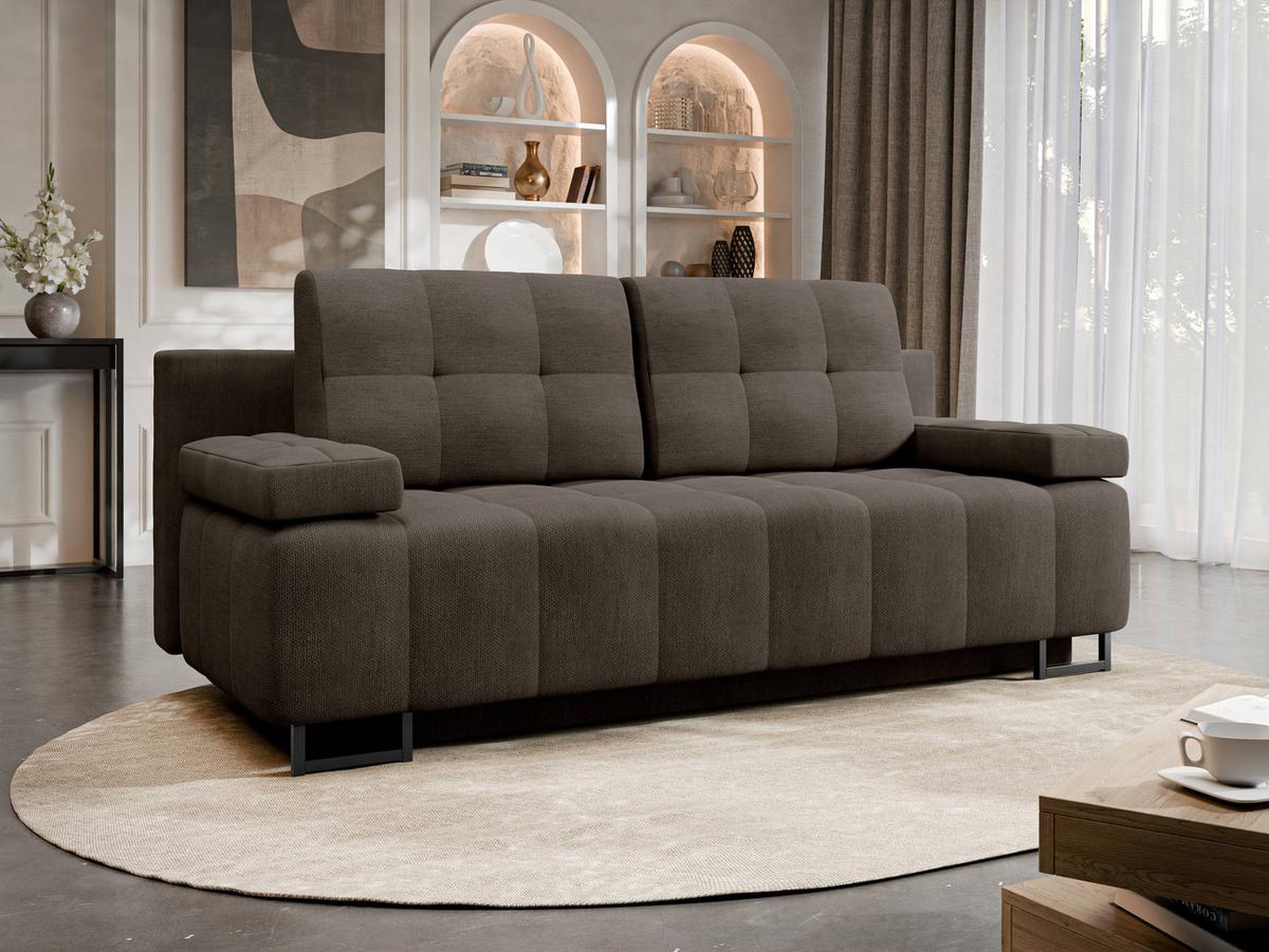 SCHLAFSOFA Morena D - Dunkelbraun/Schwarz, Holz/Textil (200/90/90cm) - MIRJAN24