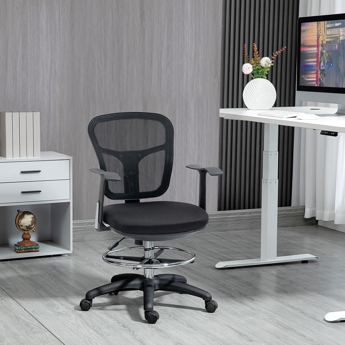 BÜROSTUHL, Drehstuhl, Mesh, Schwarz - Schwarz, Kunststoff (59/115/59cm) - Vinsetto