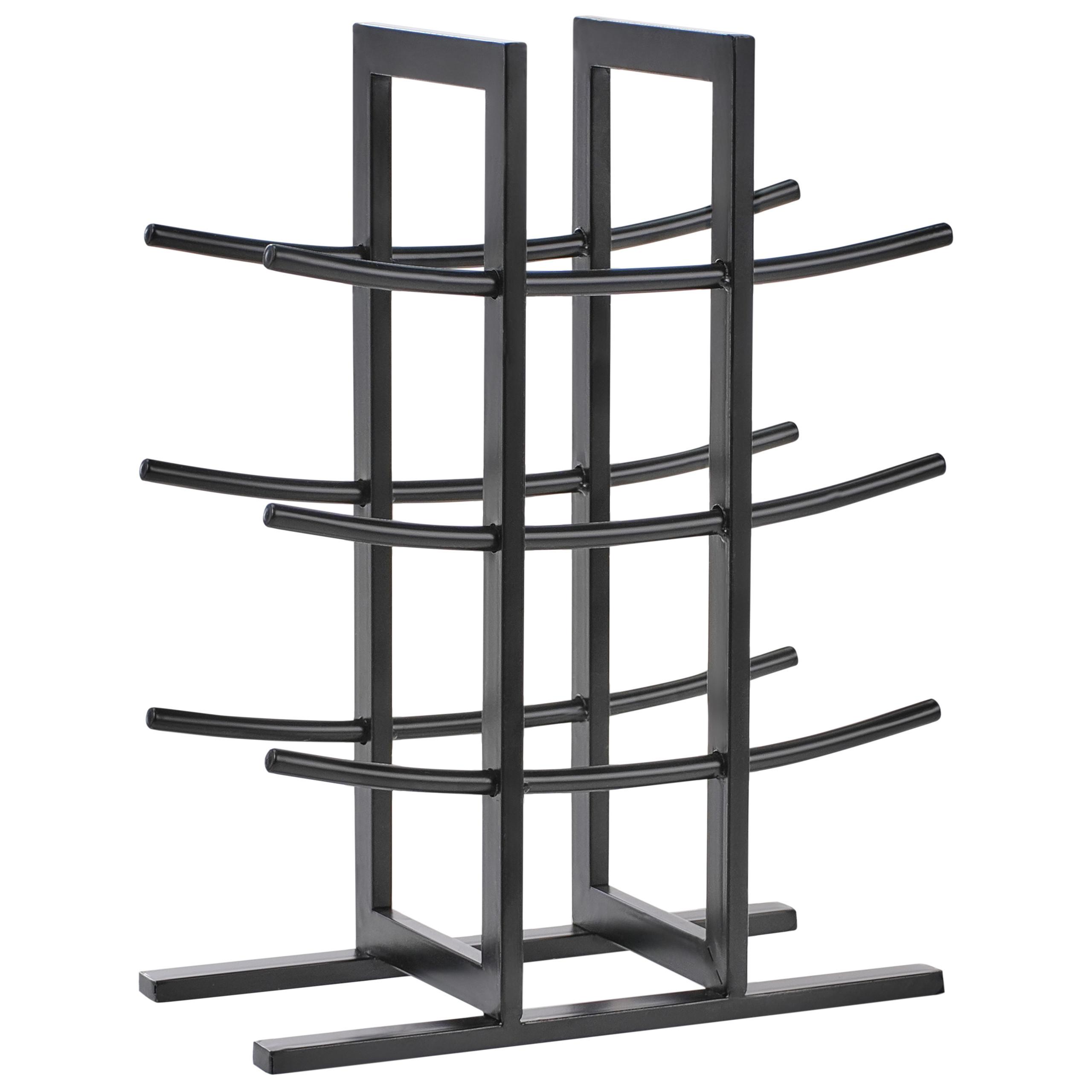 WEINREGAL Metall Schwarz Monaghan - Schwarz, Metall (30/40/15cm) - Beliani