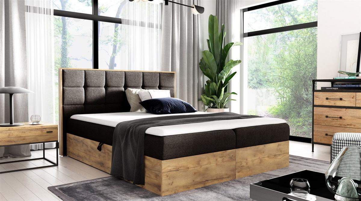 BOXBETT Kalypso überlänge Faro - Braun, Holzwerkstoff/Textil (120/220cm) - Fun Möbel