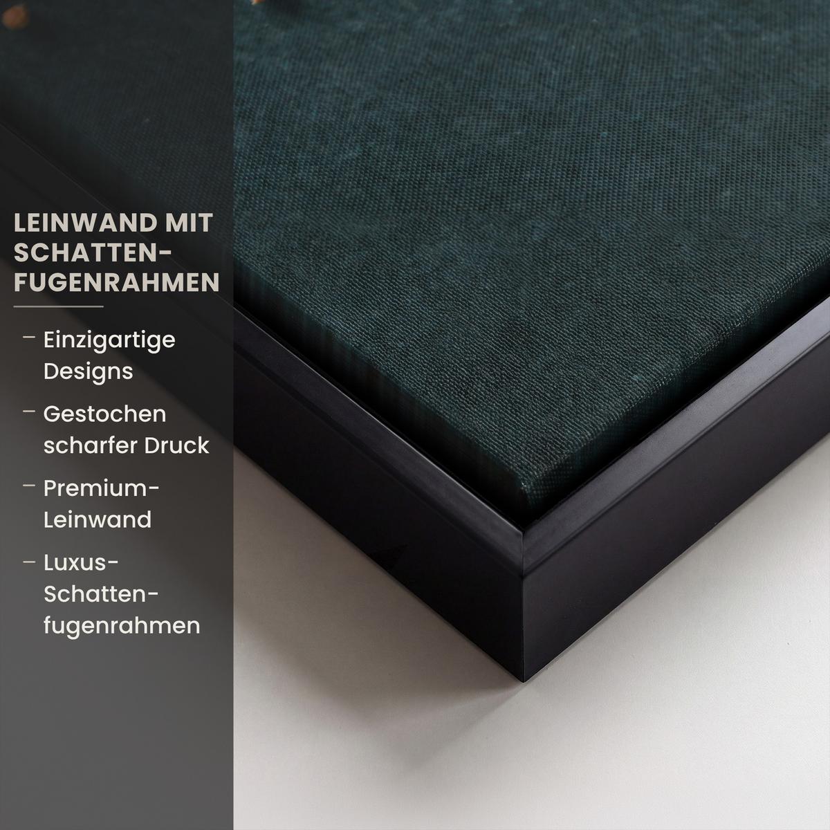 LEINWAND Bilder mit Rahmen - Kräuter - Gewürze - Löffel - 90x90 - Currygelb, Textil (90/90cm) - MuchoWow