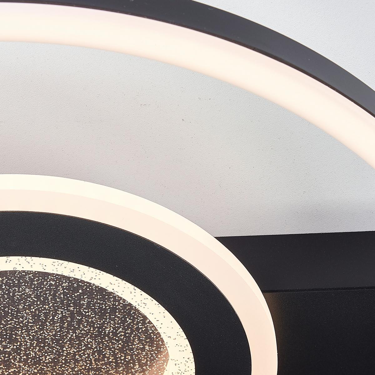 LED DECKENLEUCHTE Queens Schwarz 37/37/5 cm - Schwarz, Metall (37/37/5cm) - Brilliant