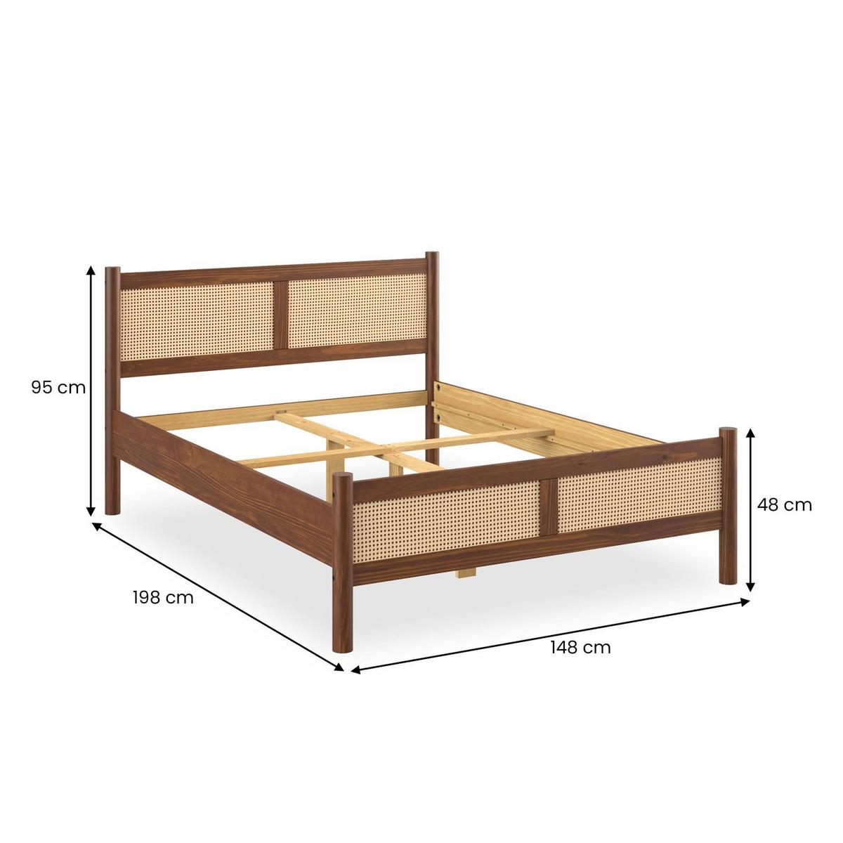 MASSIVHOLZBETT CEFIRA 140x190 cm Kastanie - Kastanienfarben, Holz (140/190cm) - IDIMEX