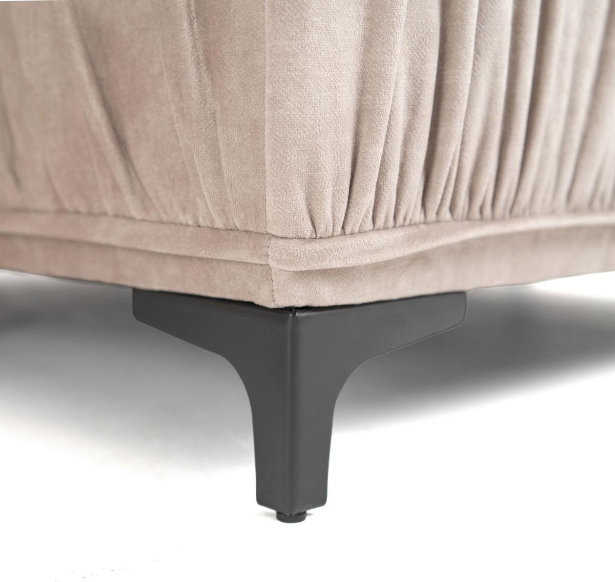 ECKSOFA Velora mit Schlaffunktion & Stauraum, Universell Rechts/Links, Beige Samt 270/92/150 cm - Ecru/Beige, Textil/Metall (270/150cm) - WFL GROUP