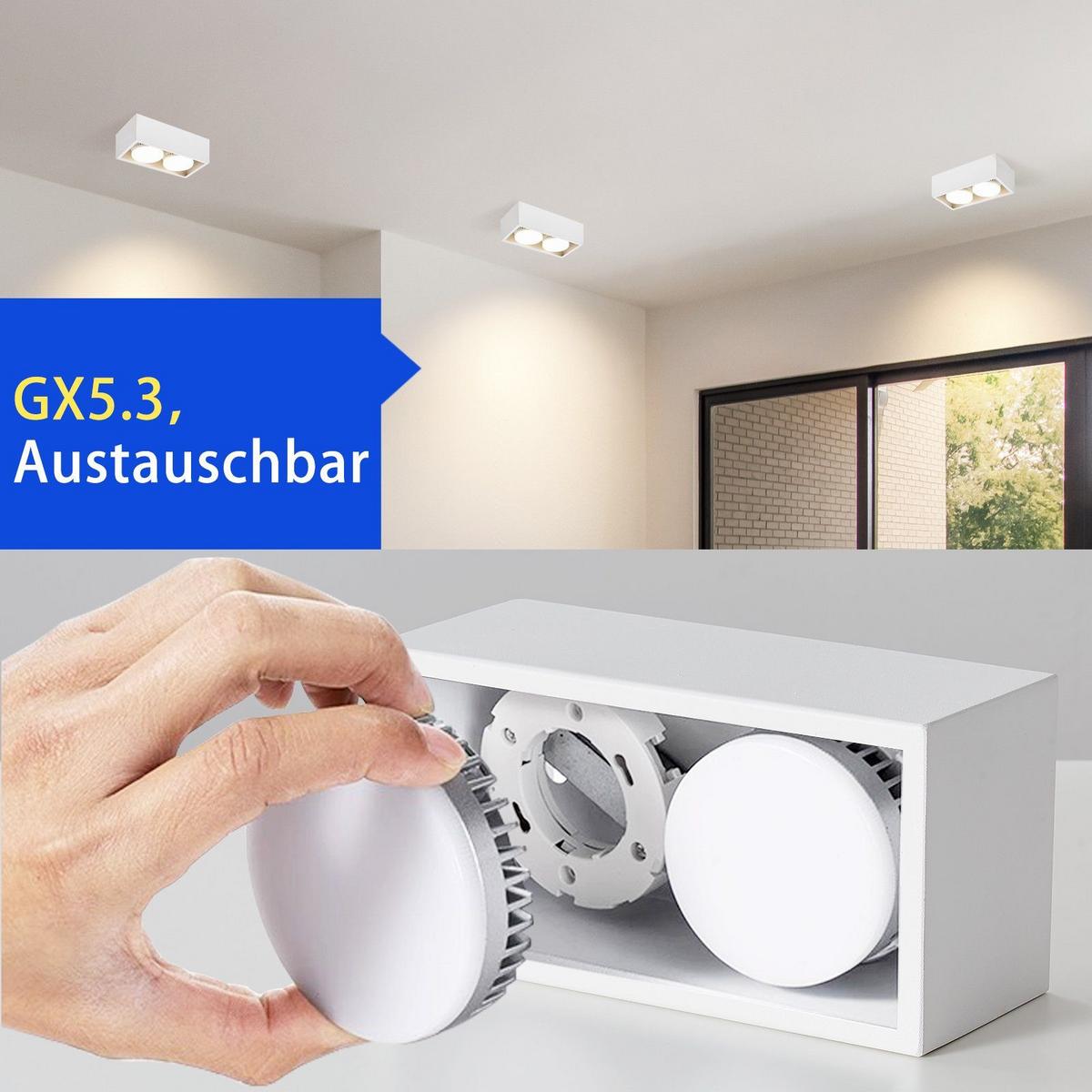LED-DECKENLEUCHTE Harmonie 2-flammig 20/10/8 cm - Weiß, Metall (20/10/8cm) - Nettlife