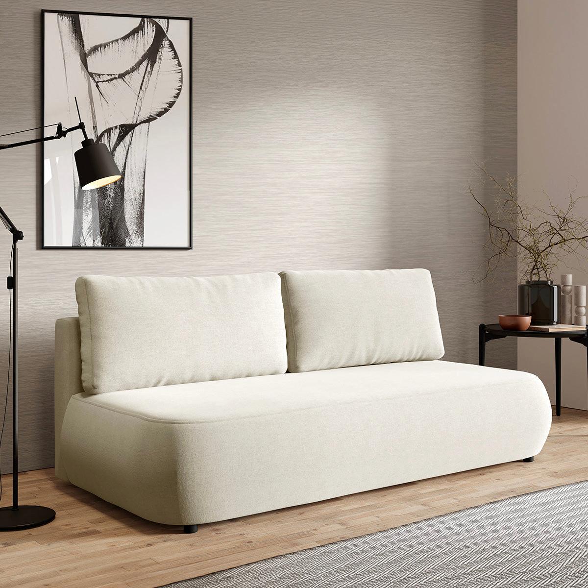 SOFA Antonio 3 Sitzplätze Gebrochenes Weiß - Weiß, Holz (210/82/106cm) - Petits-meubles