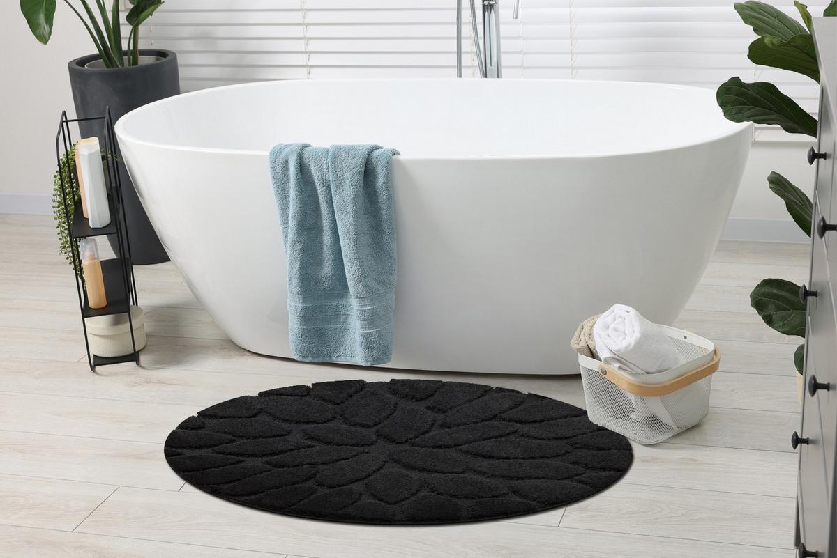 TEPPICH Dywaniki łazienkowe 67 cm - Schwarz, Textil (67/67cm) - rugsX