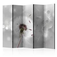 PARAVENT 5-tlg 225x172 cm Pusteblume Natur - Grau, Holz/Textil (225/172/3cm) - Muralo