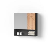 BADSPIEGELSCHRANK Ronco Goldkraft Eiche/Anthrazit 54 x 55 cm - Honigeiche/Anthrazit, Holzwerkstoff (54/55/16.9cm) - Livinity®
