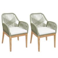 GARTENSTUHL H56B Grün, Cremeweiß - Weiß/Grün, Holz (58/85/59cm) - MCW