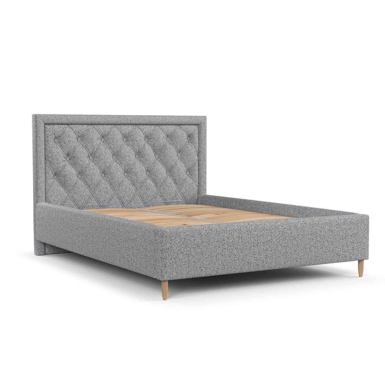 POLSTERBETT Lido 140/200 cm Grau im Riva Stoff - Naturfarben/Grau, Holz/Holzwerkstoff (140/200cm) - AltaBeds