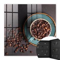 SCHLÜSSELBOX Schwarz 30x30 cm- Türöffnung nach rechts - Kaffeebohnen - Braun, Metall (30/30/5cm) - TULUP