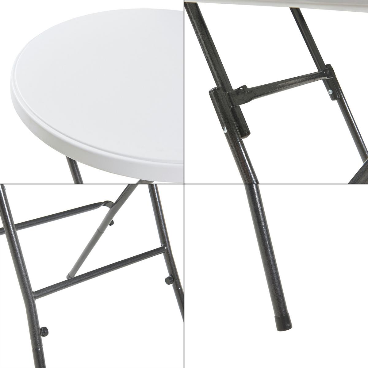 KLAPPTISCH Ljusnarsberg - Weiß, Kunststoff/Metall (80/80/110cm) - [en.casa]