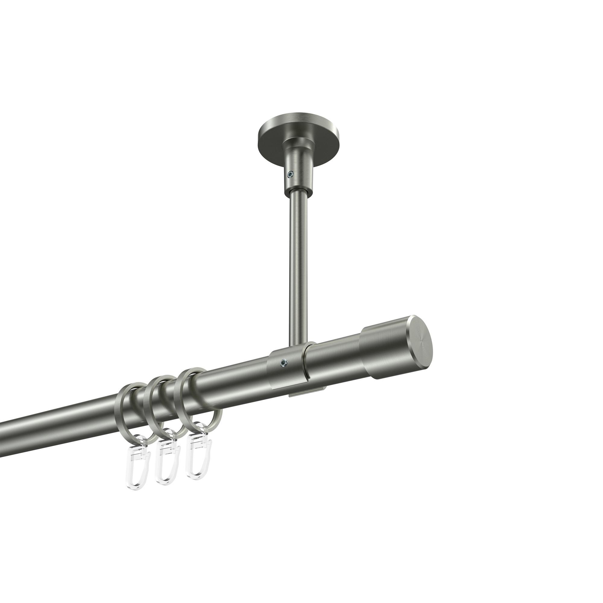 GARDINENSTANGE Sonette Santo 360 cm (geteilt in 2 x 180 cm), 1-läufig, 20 mm Ø Edelstahl-Optik - Edelstahlfarben, Metall (360cm) - INTERDECO