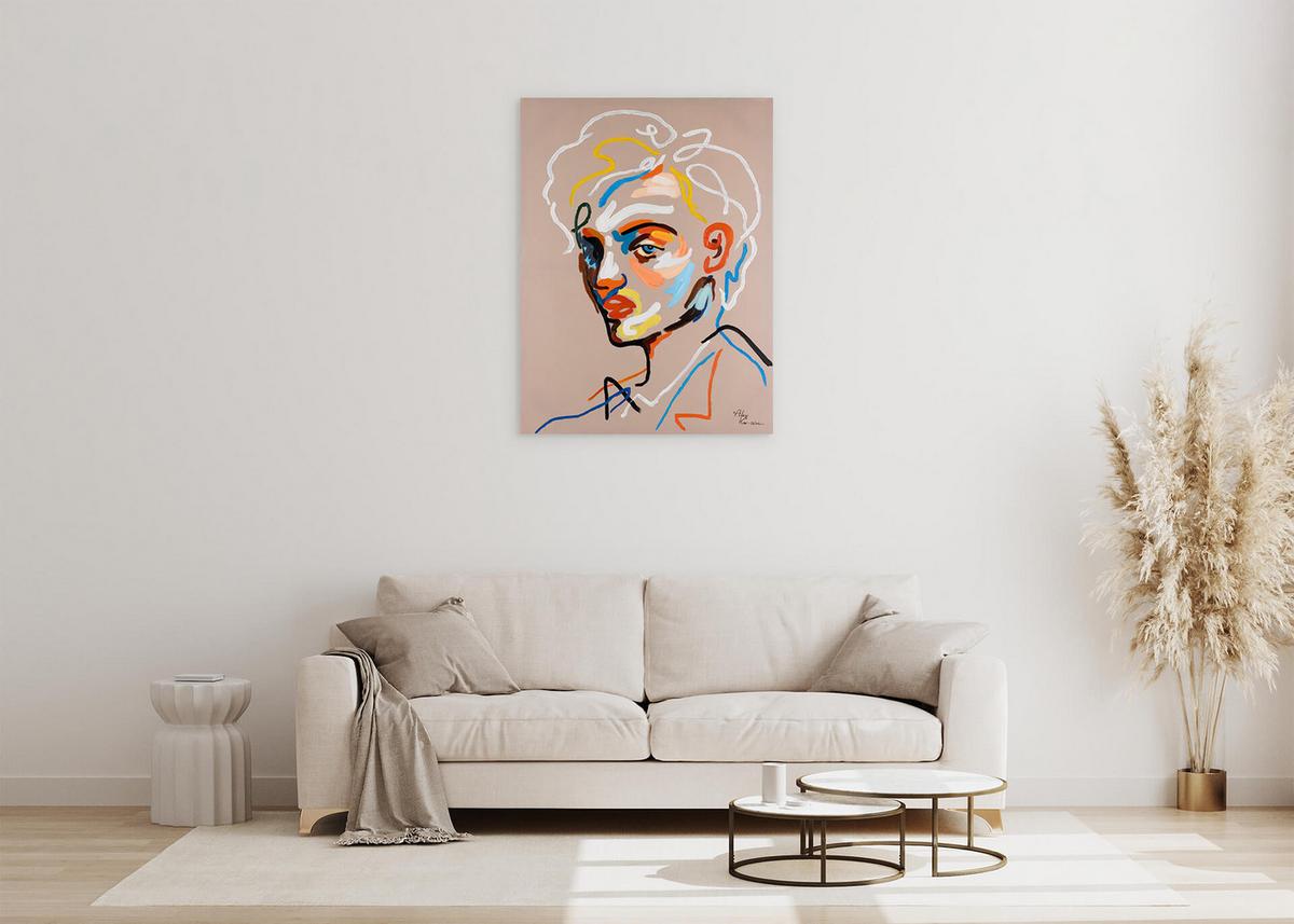 ACRYLBILD HANDGEMALT 75/100 cm - Beige, Holz/Textil (75/100cm) - KUNSTLOFT