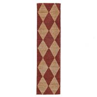 JUTETEPPICH BAIN, mit Rautenmuster, Terrakotta, 60 x 230 cm - Rot, Textil (230/60cm) - KADIMA DESIGN