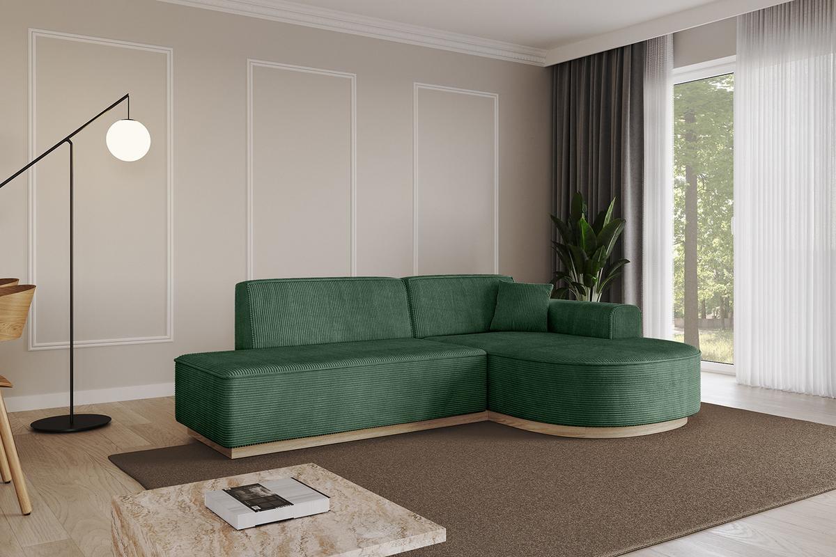 ECKSOFA Ottomane Rechts ARRIO-L1 - 243x171x83 cm Grün - Grün, Holzwerkstoff/Textil (243/171cm) - ALTDECOR