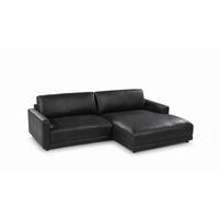 ECKSOFA MARLIN Schwarz Lederfaserstoff - Schwarz, Leder/Kunststoff (168/262cm) - KAWOLA