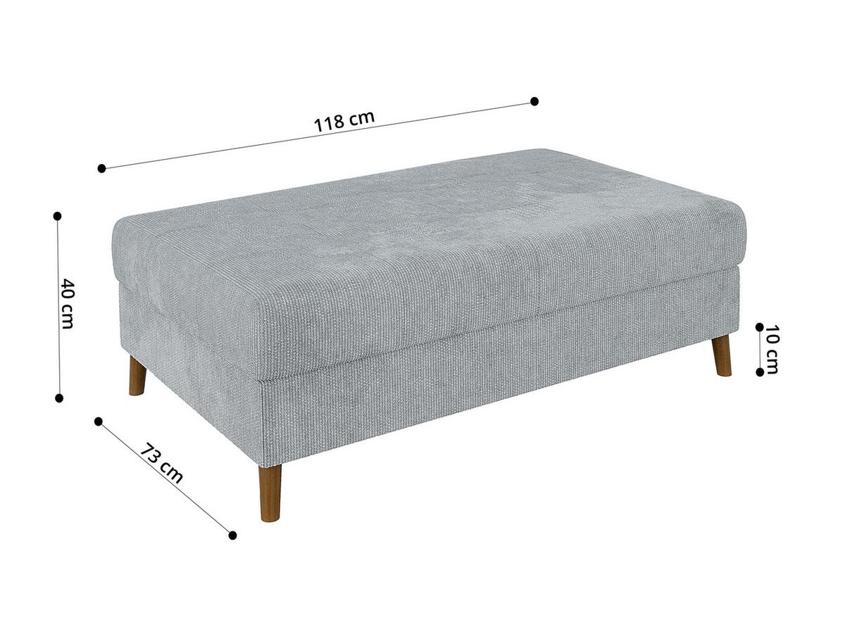 ECKSOFA inkl. Hocker Sigurd Hellgrau Chenille - Ottomane links - Hellgrau/Braun, Holz/Textil (231/161cm) - S-Style Möbel