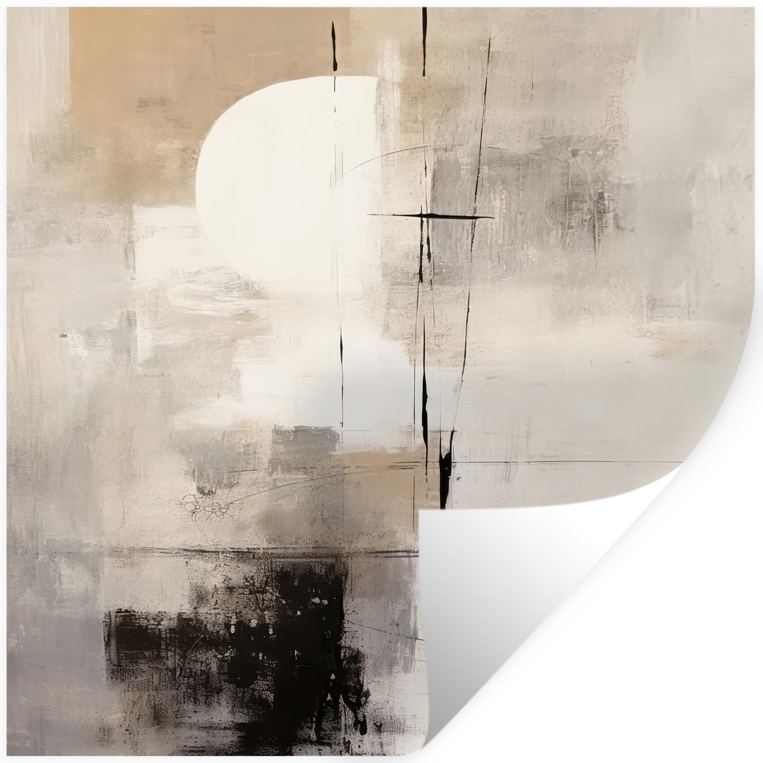 WANDTATTOO Abstrakt - Kunst - Grau Wanddeko 50x50 cm - Hellgrau, Kunststoff (50/50/0.1cm) - MuchoWow