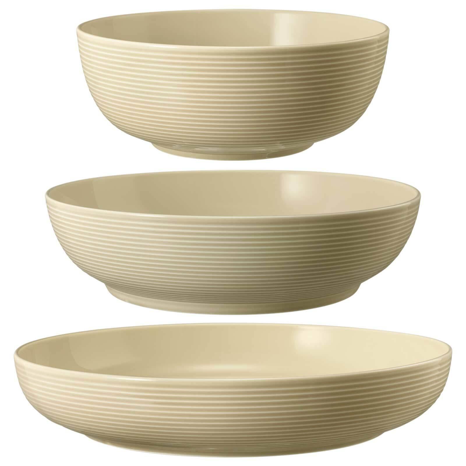 FOODBOWL Beat Color Glaze Sandbeige 20/25/28 cm 3-tlg. - Beige, Keramik (1cm) - Seltmann Weiden