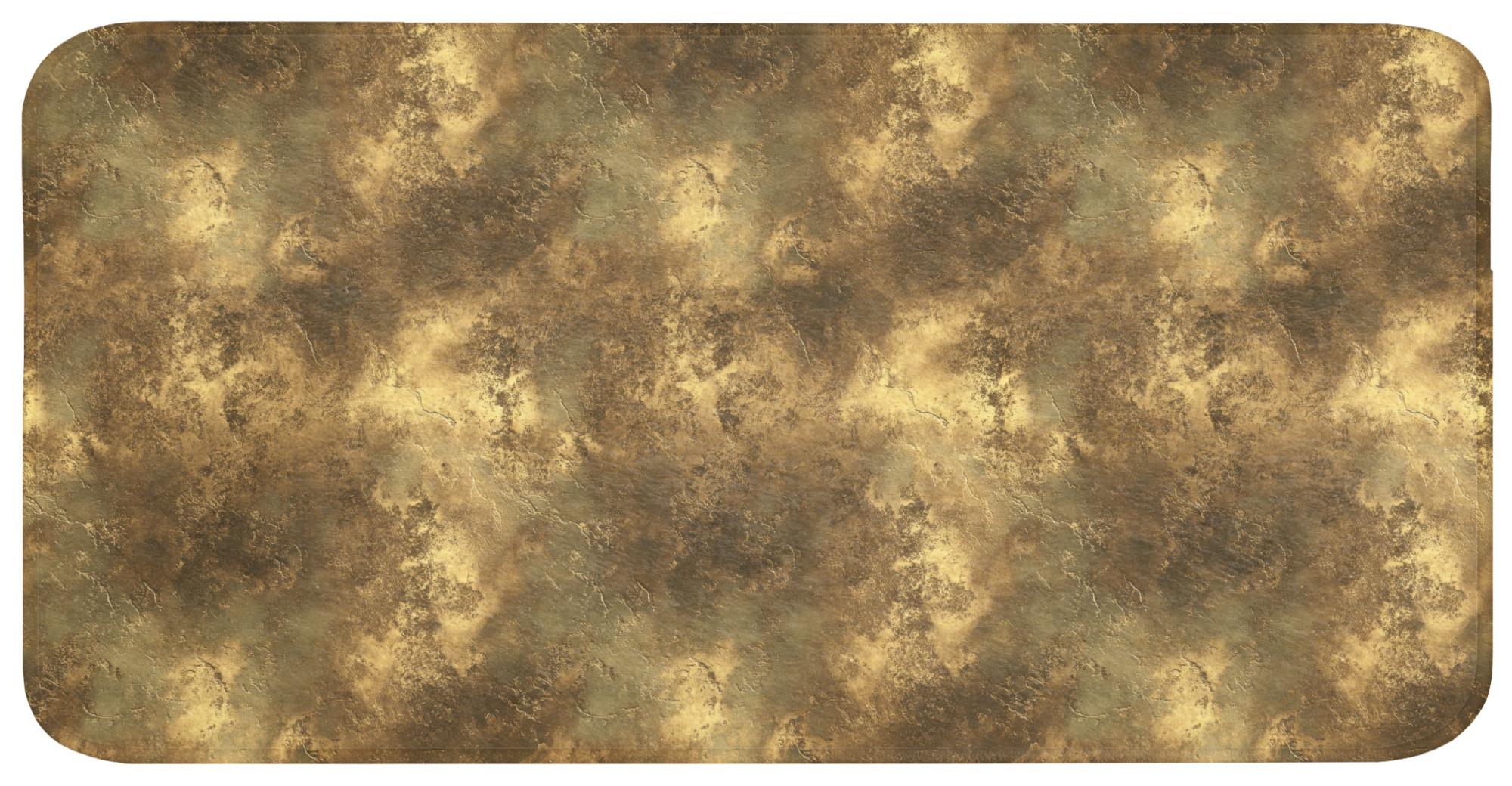 BADEMATTE Antik - Metallic-Look - Gold Badezimmerteppich 120x60 cm - Goldfarben, Textil (120/60cm) - OnlyWow