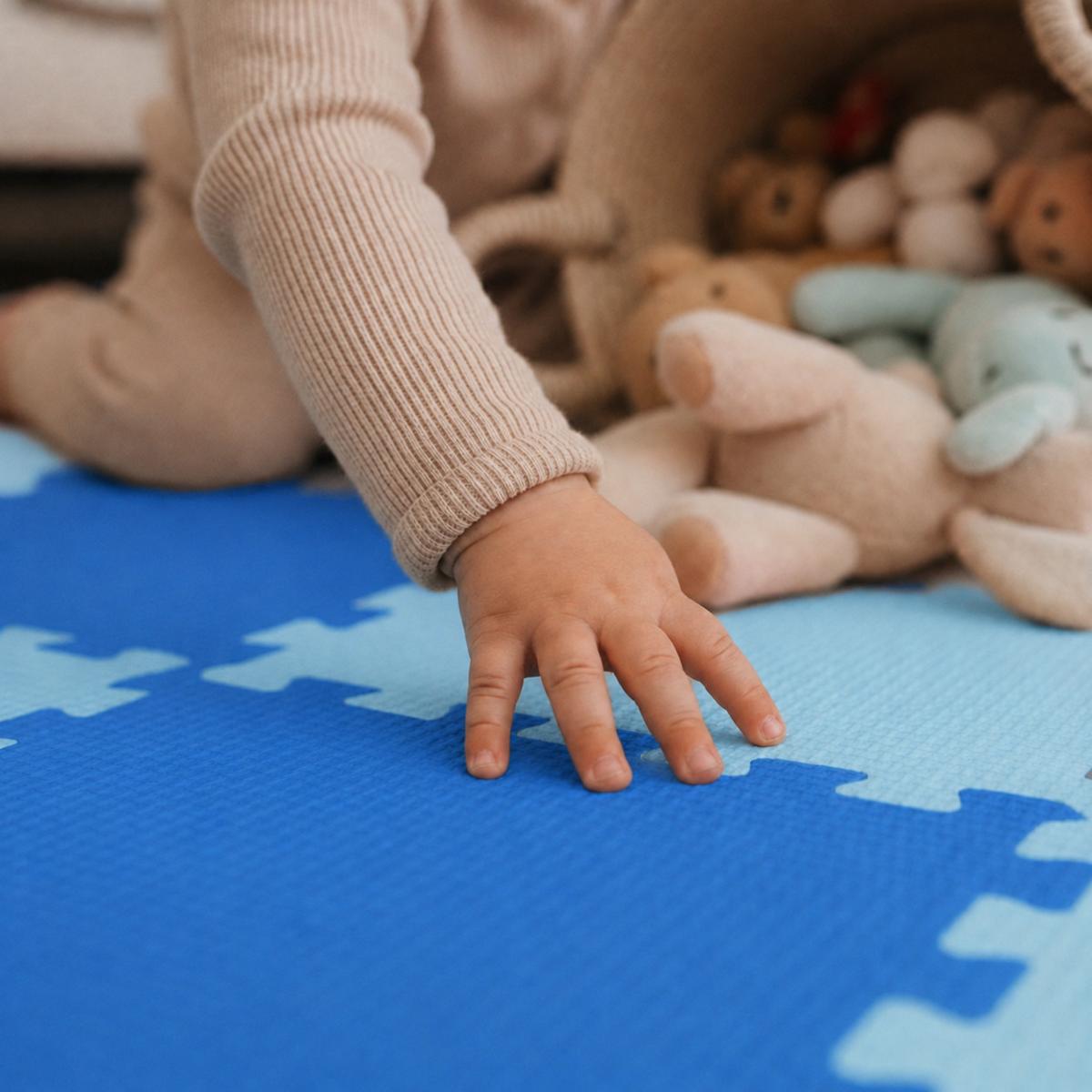 SPIELMATTE ab Null 270/90 cm Puzzlematte Hellblau - Multicolor, Kunststoff (30/30cm) - Littletom