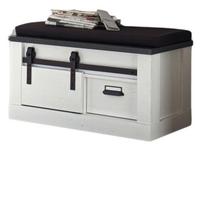 GARDEROBENBANK weiß Pinie, anthrazit Landhaus, Flur Sitzbank 93 x 46 cm - Anthrazit/Weiß, Holzwerkstoff/Metall (93/46/43cm) - Furn.Design
