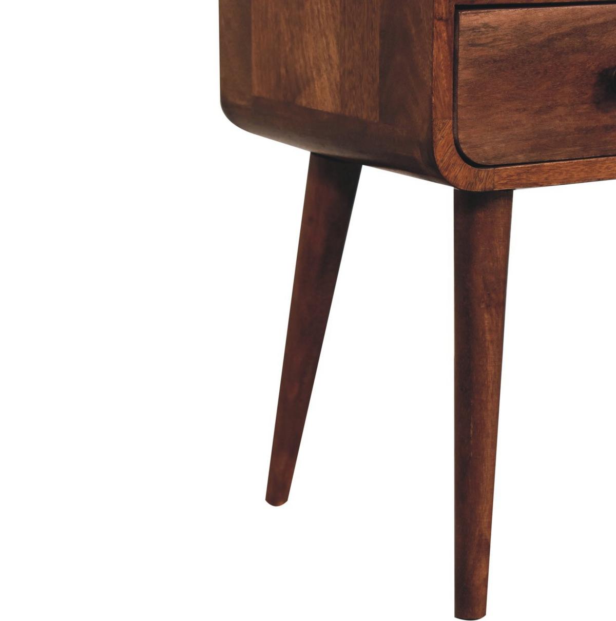 NACHTTISCH Honey-Caramel-Finish, 1 Schublade, 1 offenes Regal, Braun - Braun, Holz (30/55/30cm) - Artisan Furniture