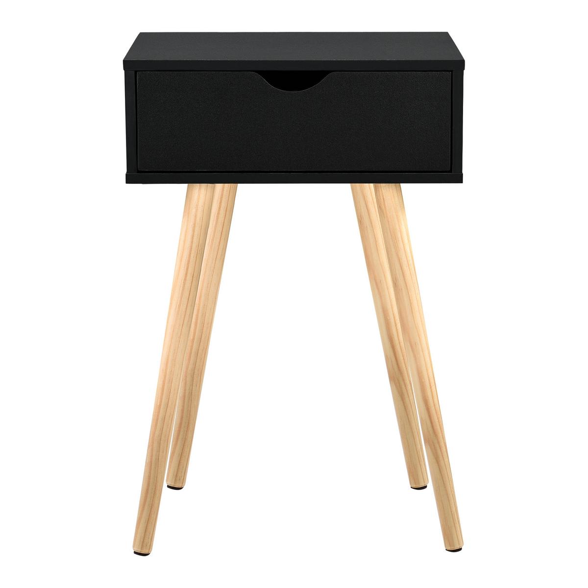 NACHTTISCH Sörby - Schwarz, Holzwerkstoff (40/60/30cm) - [en.casa]