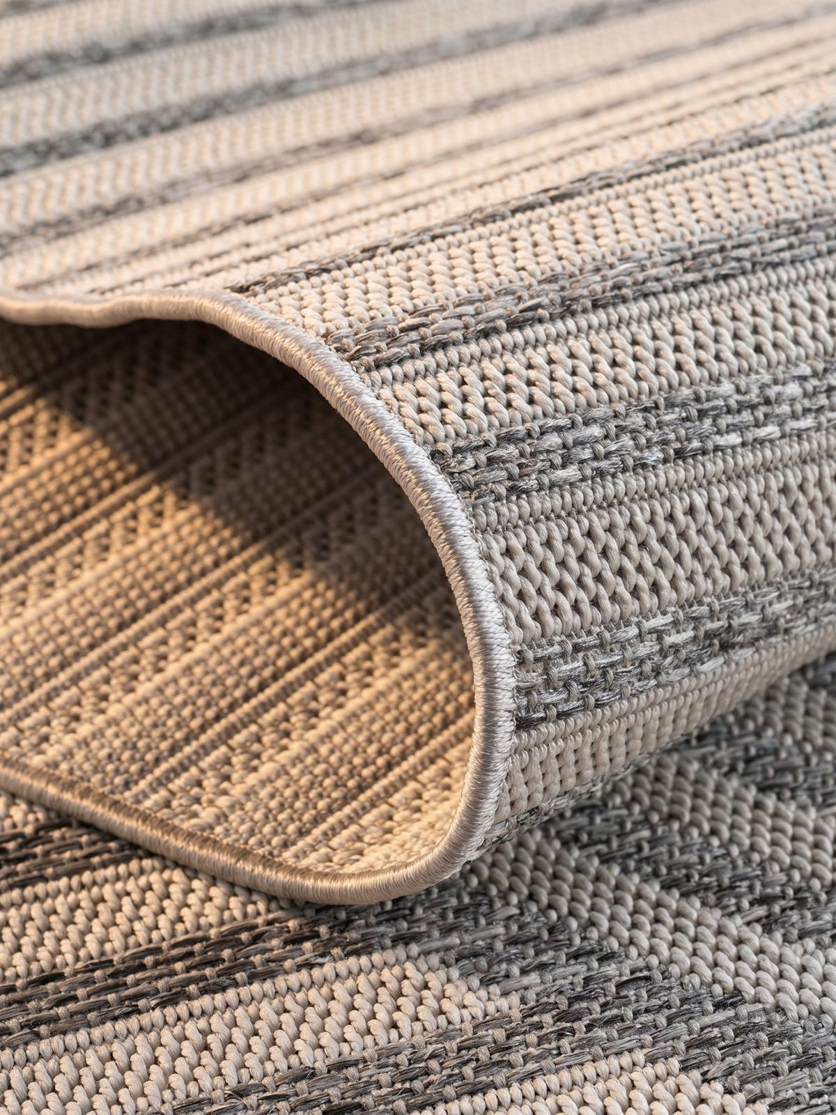 TEPPICH Outdoor VENTOUX in Grau, im Boho-Stil, Ø 200 cm - Grau, Textil (200/200cm) - KADIMA DESIGN