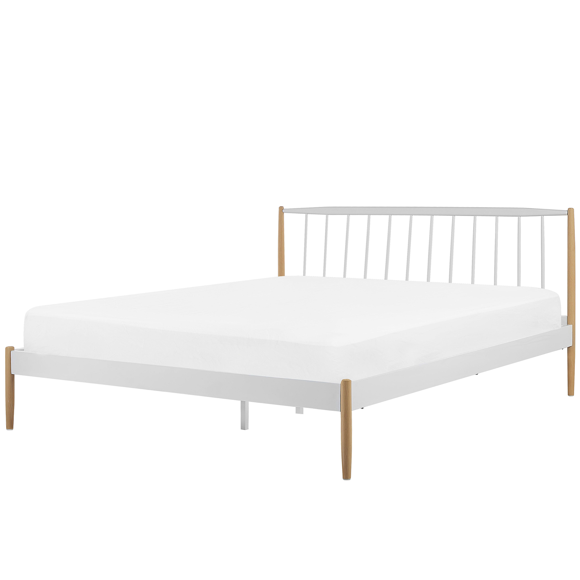METALLBETT 180/200cm Weiß Maurs - Weiß, Metall (180/200cm) - Beliani