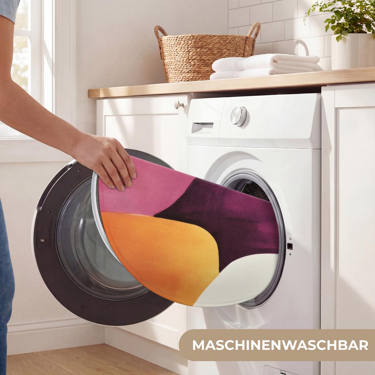 WC-VORLEGER Formen - Abstrakt - Farbenfroh Toilettenteppich 70x70 cm - Terracotta, Textil (70/1cm) - OnlyWow