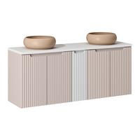 DOPPELWASCHTISCH 140cm Riva Kaschmir - Beige, Holzwerkstoff (140/57/40cm) - Petits-meubles
