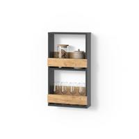 WEINGLASREGAL Regusa Goldkraft Eiche/Anthrazit 40 x 72 cm - Honigeiche/Anthrazit, Holzwerkstoff (40/72/15.1cm) - Livinity®