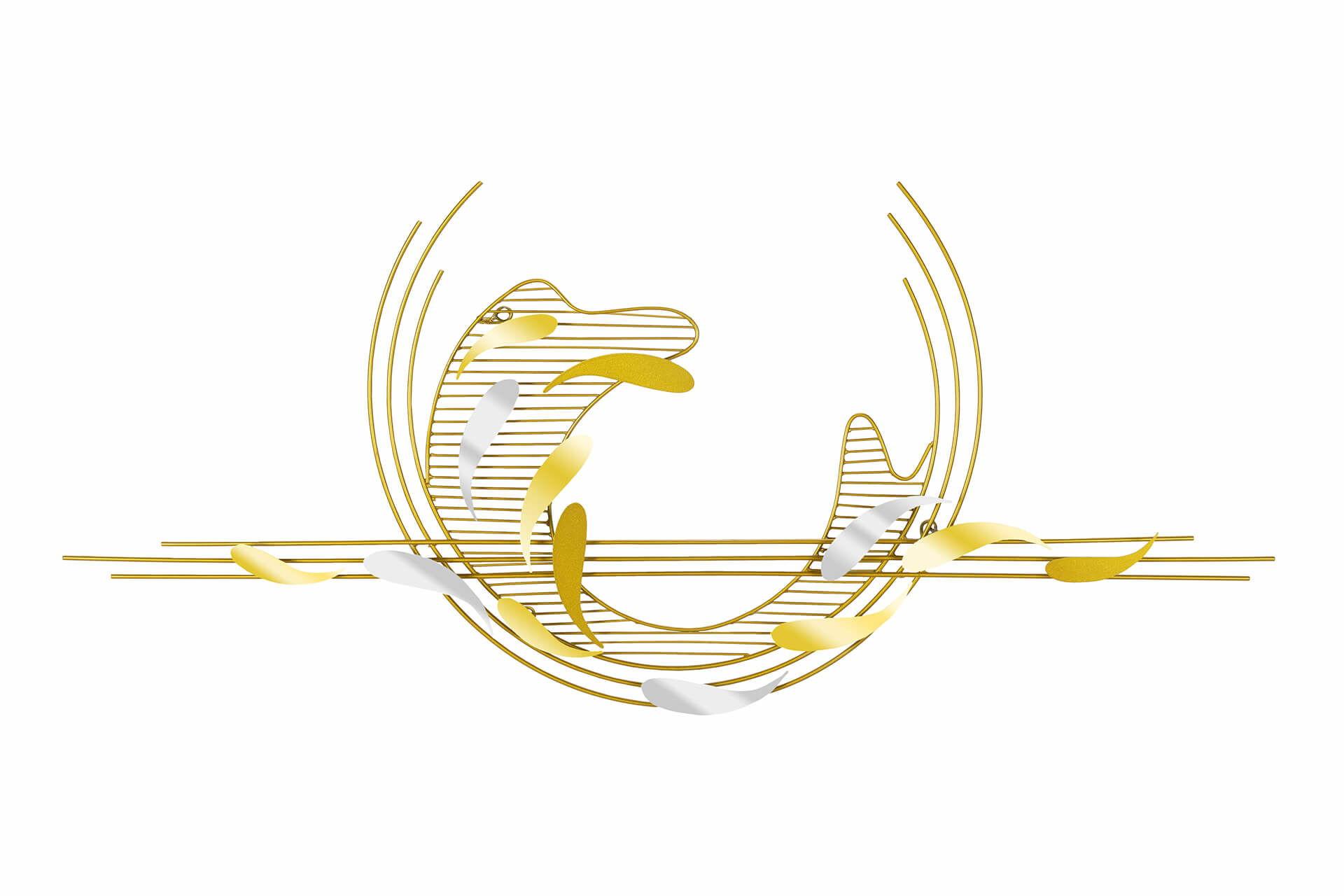 WANDDEKO Gold 121/53 cm - Goldfarben, Metall (2.9/53/6cm) - KUNSTLOFT