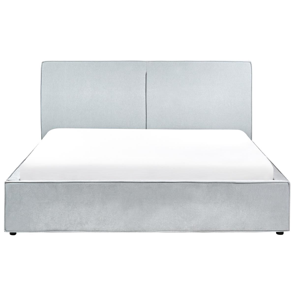 BETT mit Stauraum 180/200 cm Hellblau Moissac - Blau/Schwarz, Textil (180/200cm) - Beliani