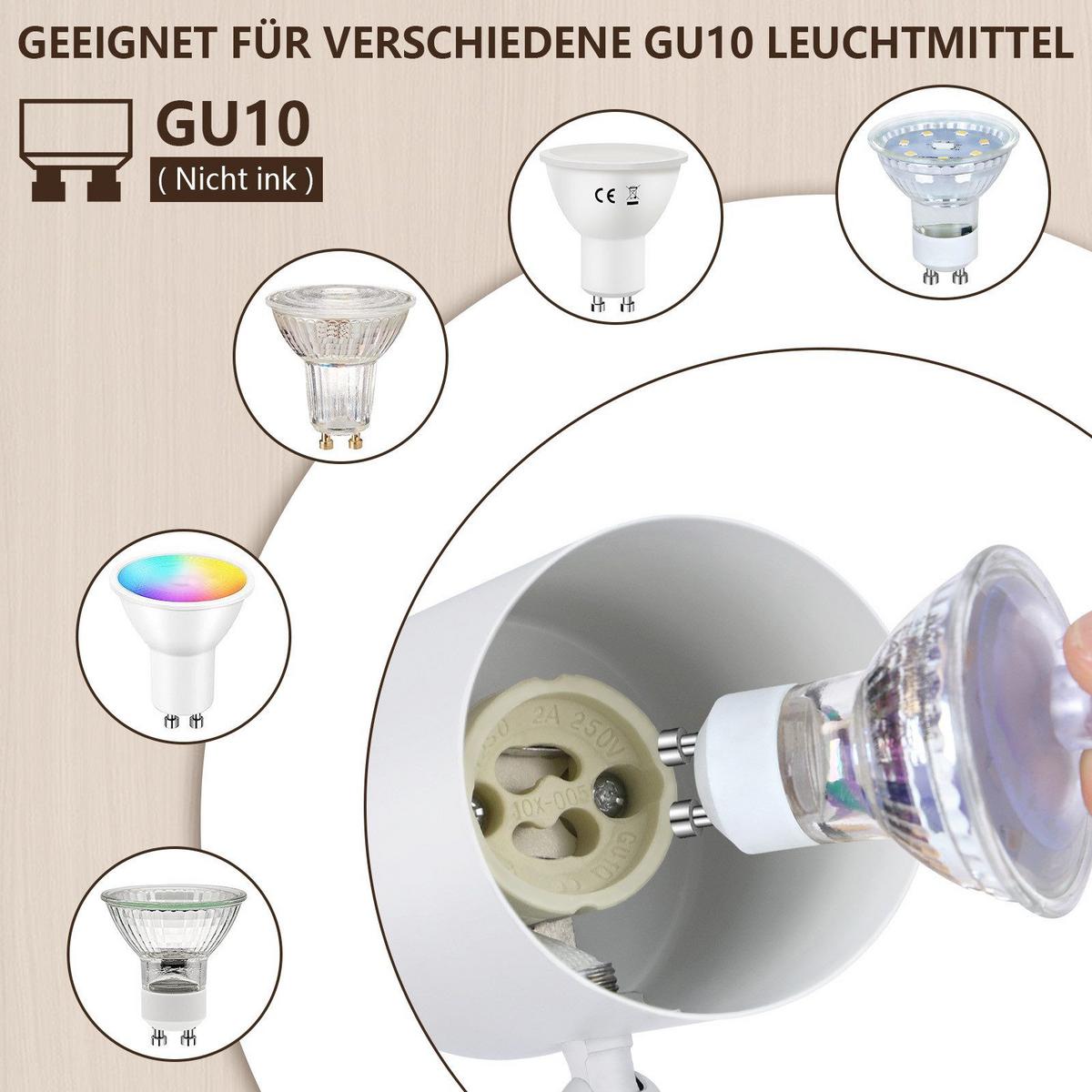 DECKENSTRAHLER Magdeburg 1-flammig 9.2/9.2/13.5 cm - Weiß, Metall (9.2/9.2/13.5cm) - Nettlife
