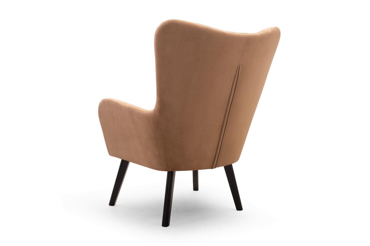 SESSEL DINA, Klassisch Loungesessel ergonomisch, Velours-Stoff Braun - Braun, Holz/Holzwerkstoff (76/100/78cm) - MASSENO