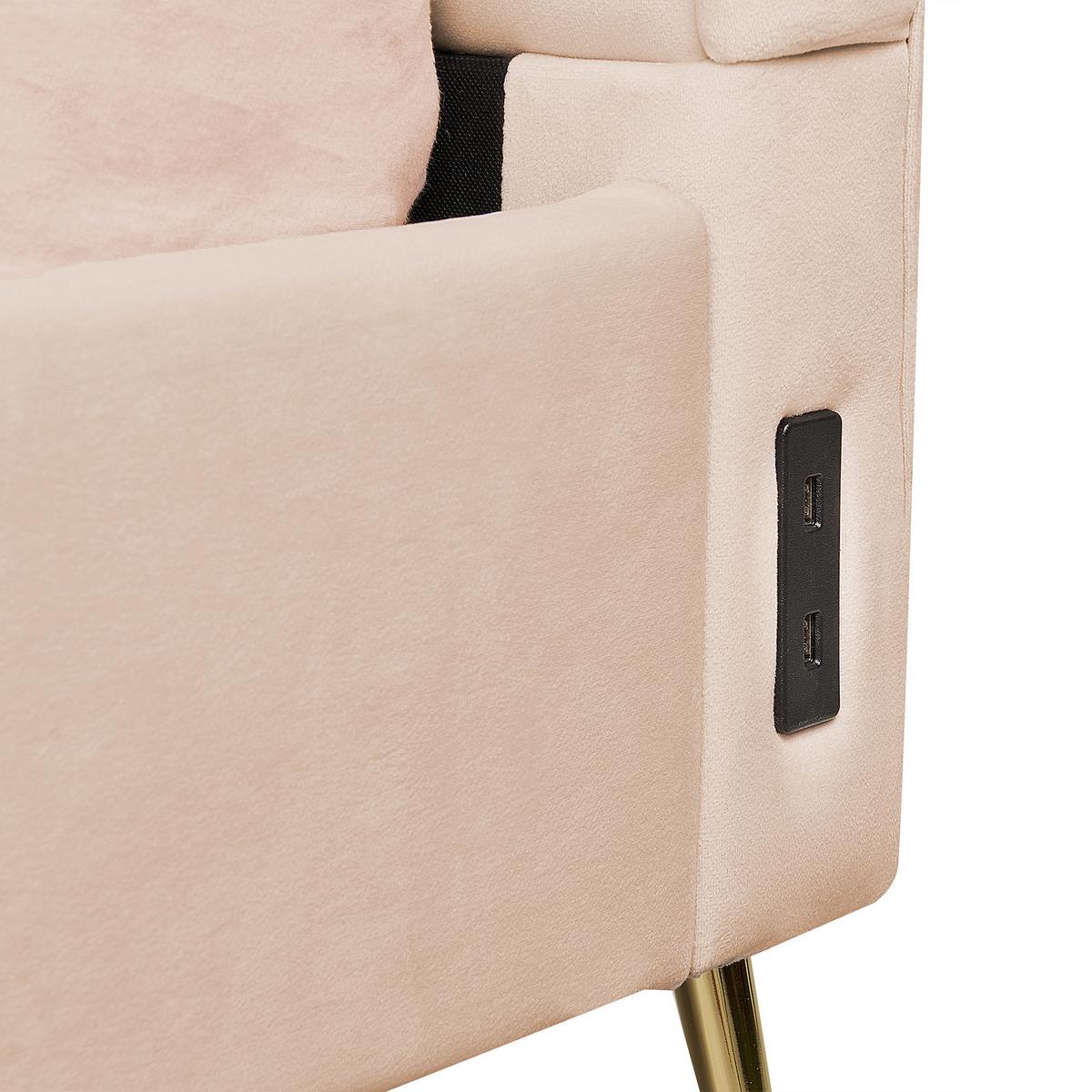 POLSTERBETT 180/200cm Beige Miribel - Beige, Textil (180/200cm) - Beliani