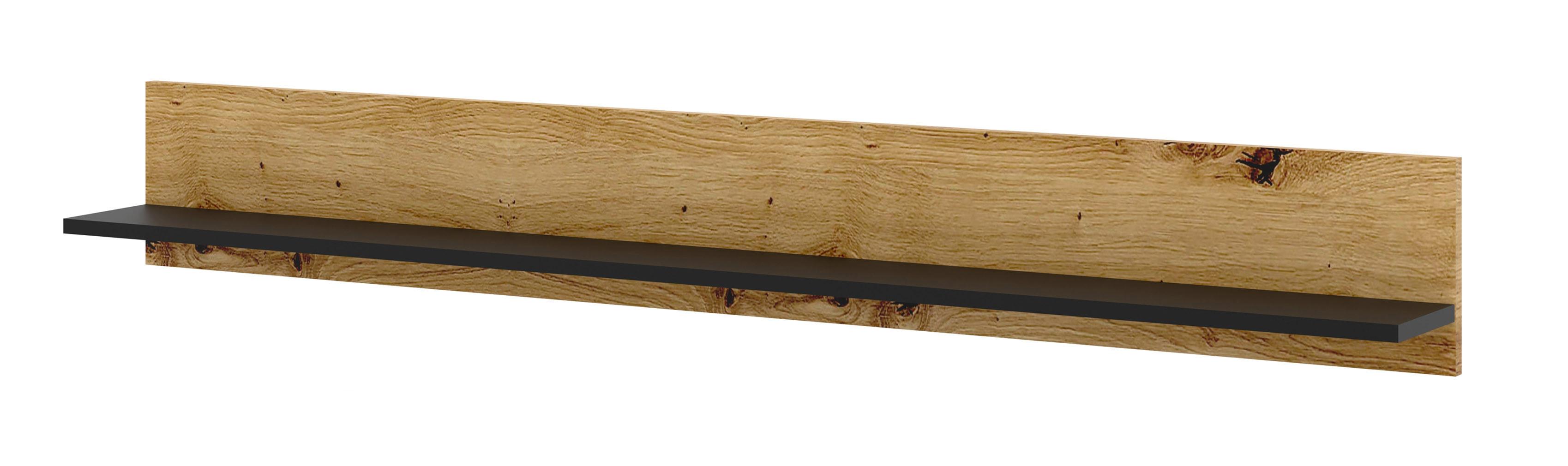 WANDREGAL Artisan Eiche, Schwarz 150/20/16 - Schwarz, Holzwerkstoff (150/20/16cm) - RAUMHIRSCH FURNITURE