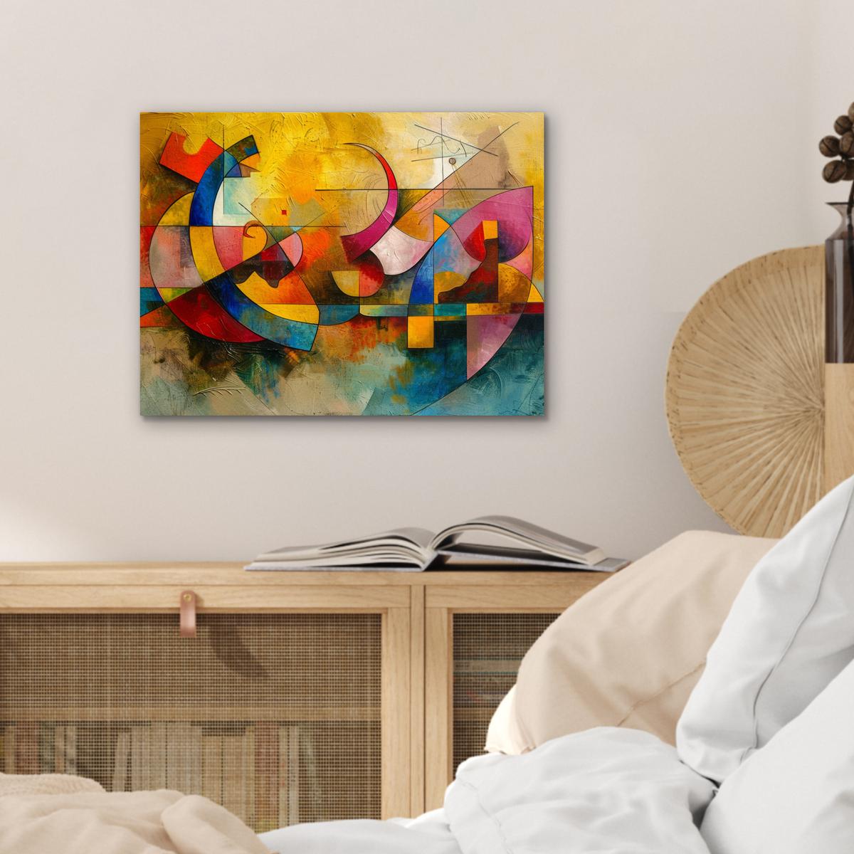METALLBILD Kunst - Abstrakt - Modern 40x30 cm - Gelb, Metall (40/30cm) - MuchoWow