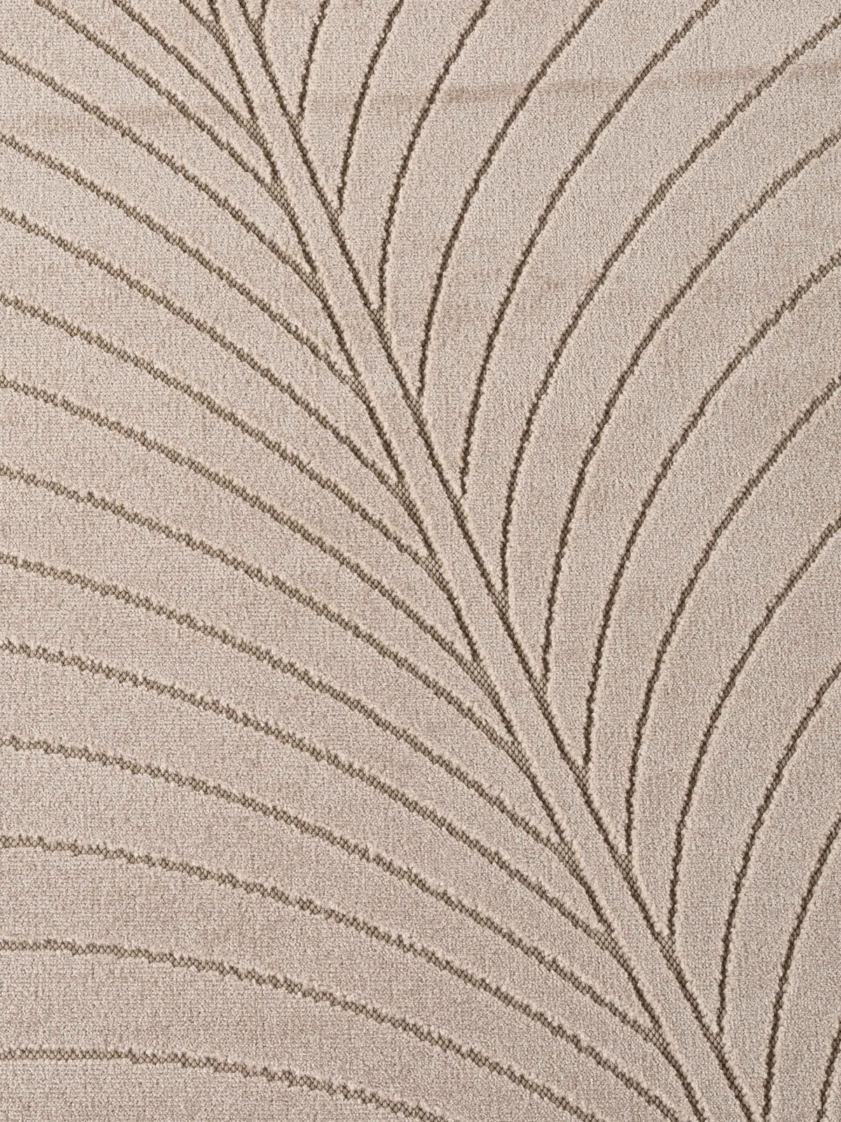 TEPPICH Outdoor, Fußbodenheizung-geeignet, mit Blattmotiv, aus Polypropylen, ENGADIN in Beige, Ø 120 cm - Beige, Textil (120/120cm) - KADIMA DESIGN