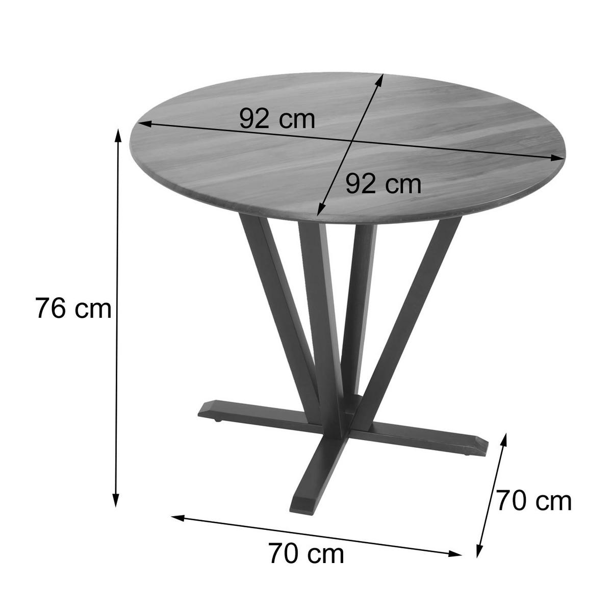 BISTROTISCH -S rund Hellgrau - Hellgrau, Holz (92/92/76cm) - MCW